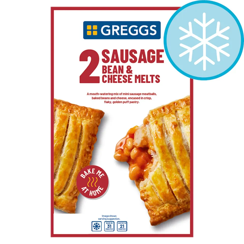 Greggs 2 Sausage Bean & Cheese Melts 308g