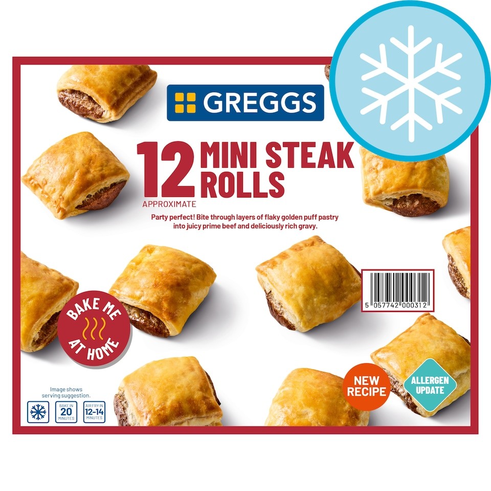 Greggs 12 Mini Steak Rolls 360g