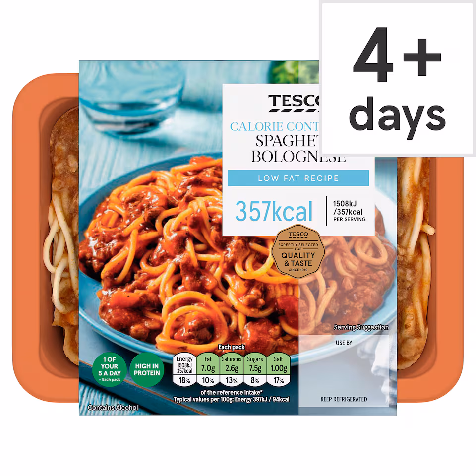 Tesco Calorie Controlled Spaghetti Bolognese 380G