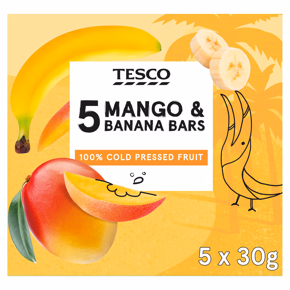 Tesco Mango & Banana Bars 5 X 30G