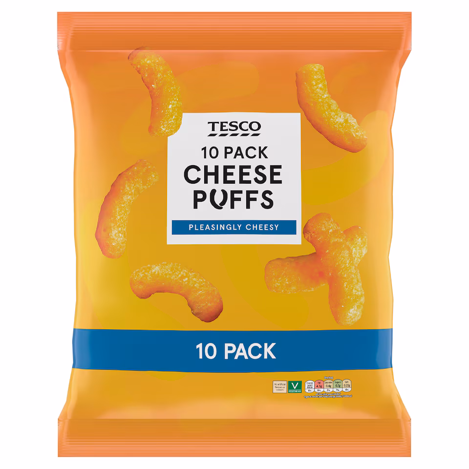 Tesco Cheese Puffs 10 Pack 170G