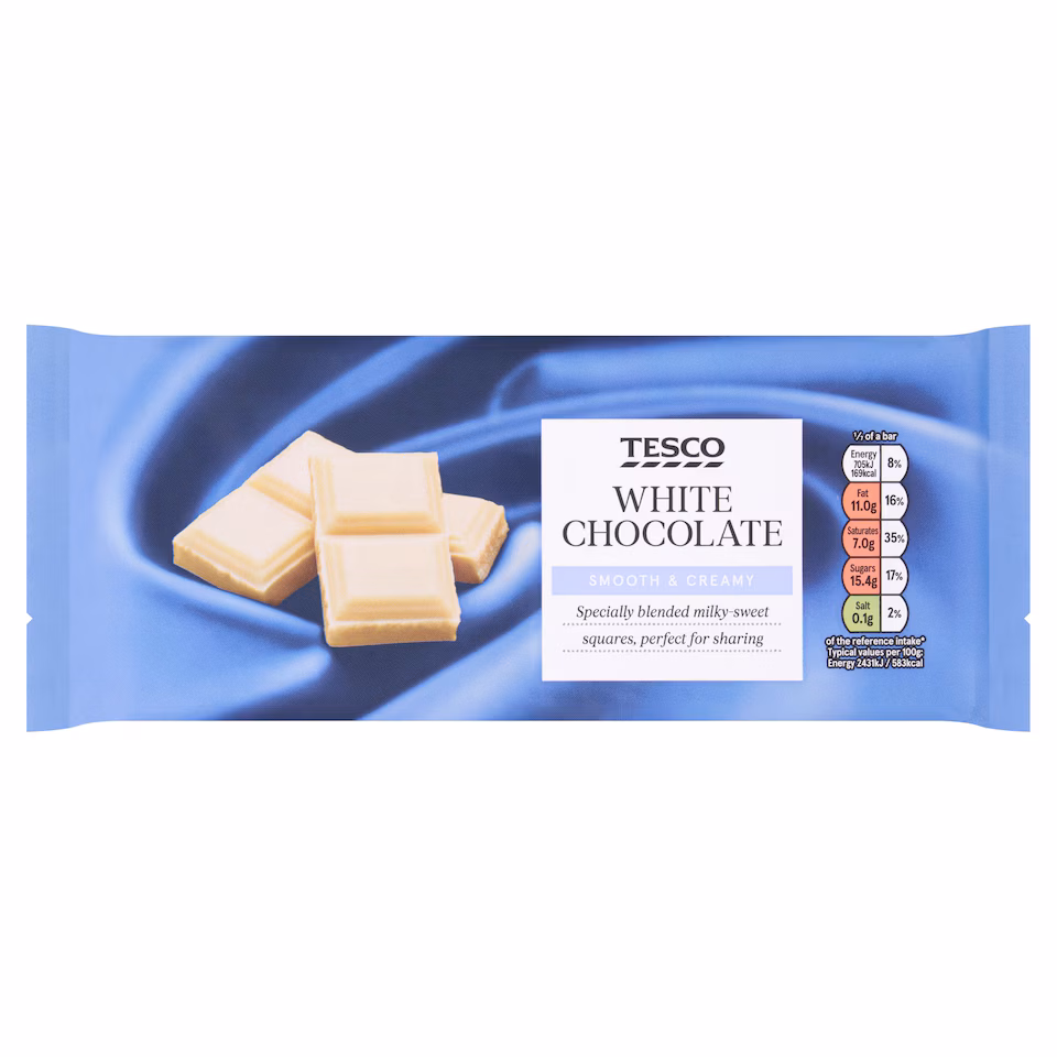 Tesco White Chocolate Bar 200G