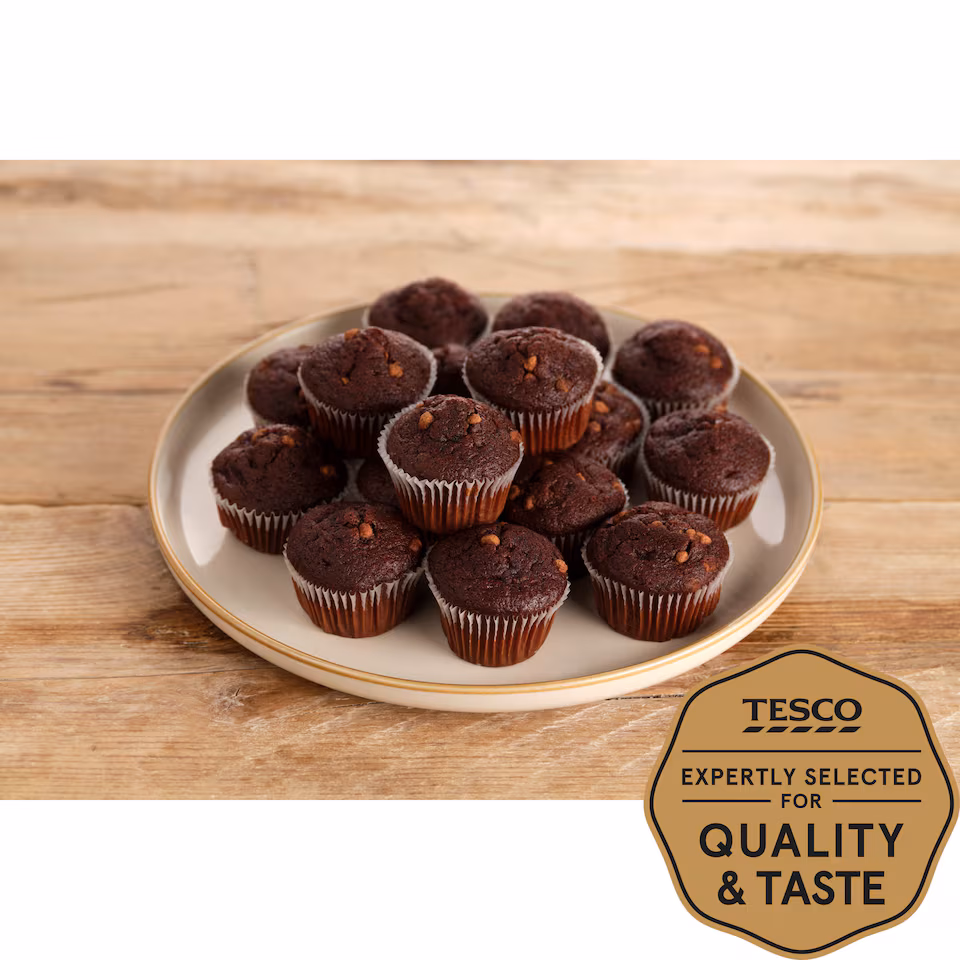 Tesco Double Chocolate Mini Muffins 16 Pack