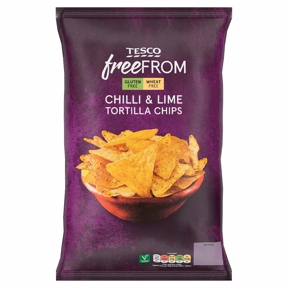 Tesco Free From Chilli & Lime Tortilla Chips 200g