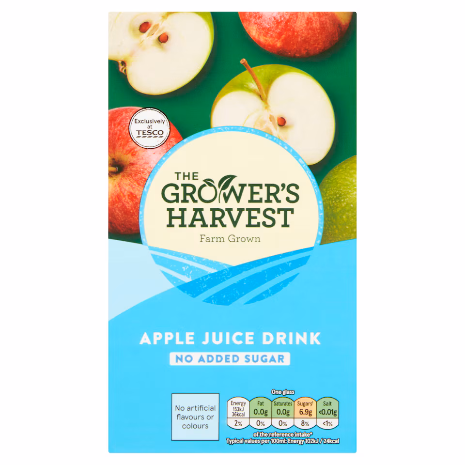 Growers Harvest No Added Sugar Apple Juice Drink 1 Litre