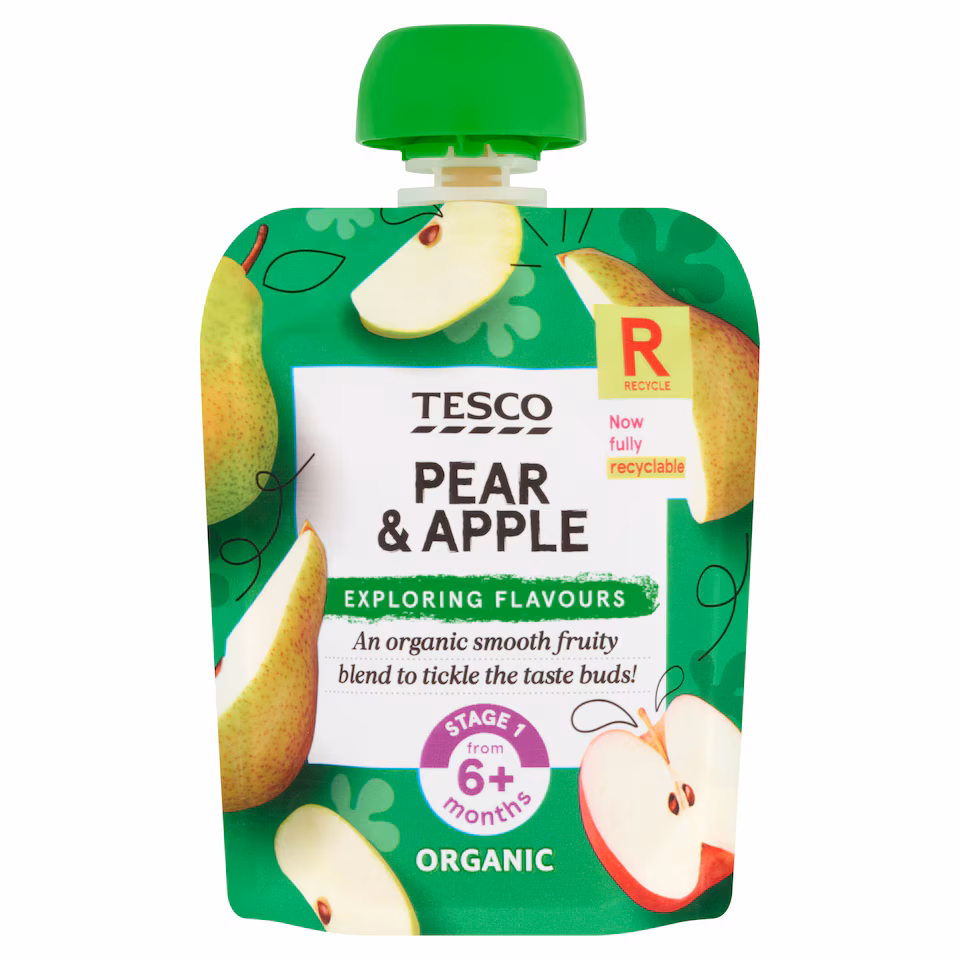 Tesco Pear & Apple Pouch 70G