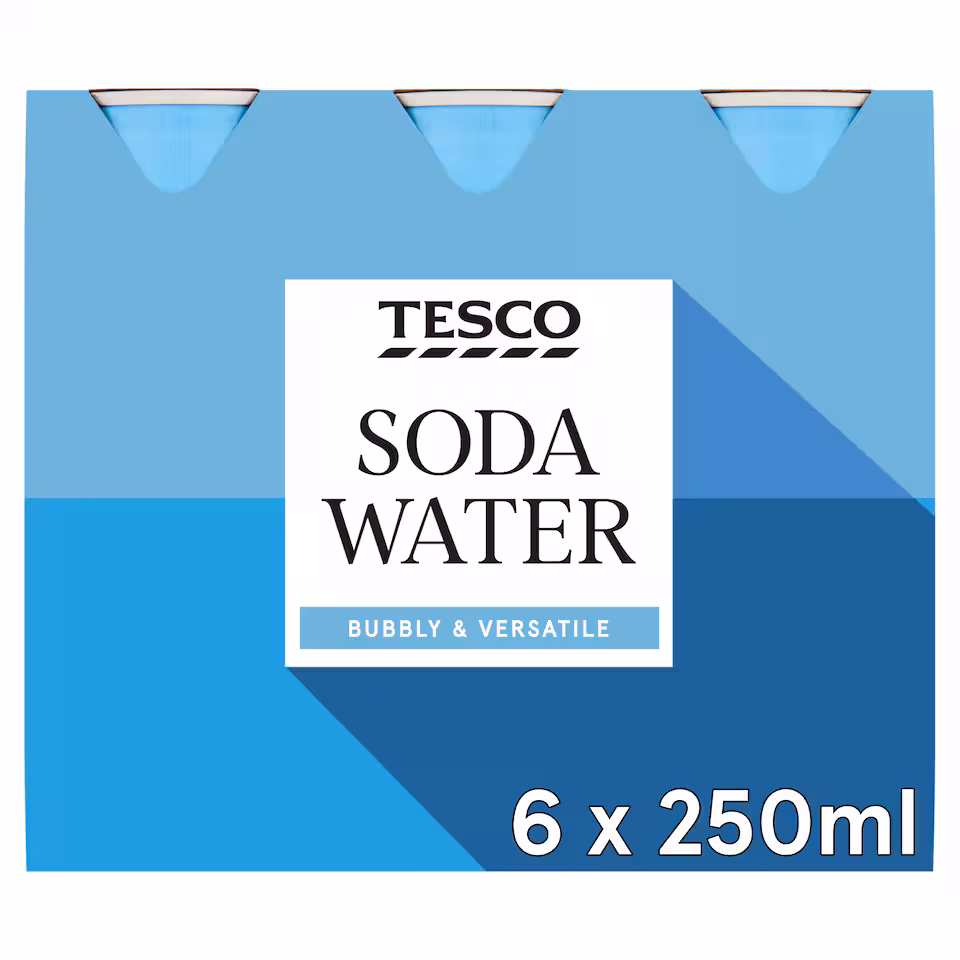Tesco Soda Water 6 x 250ml