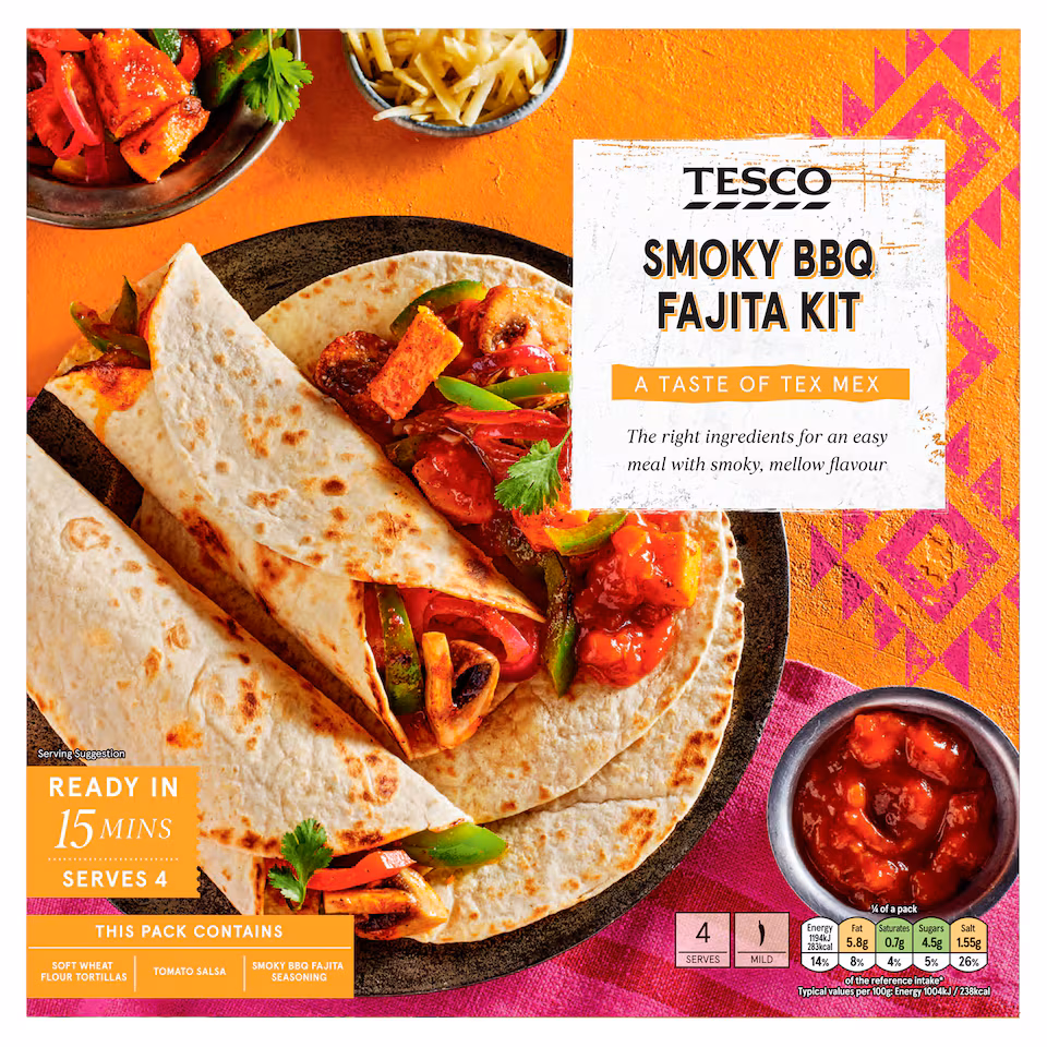 Tesco Smoky Bbq Fajita Kit 475G