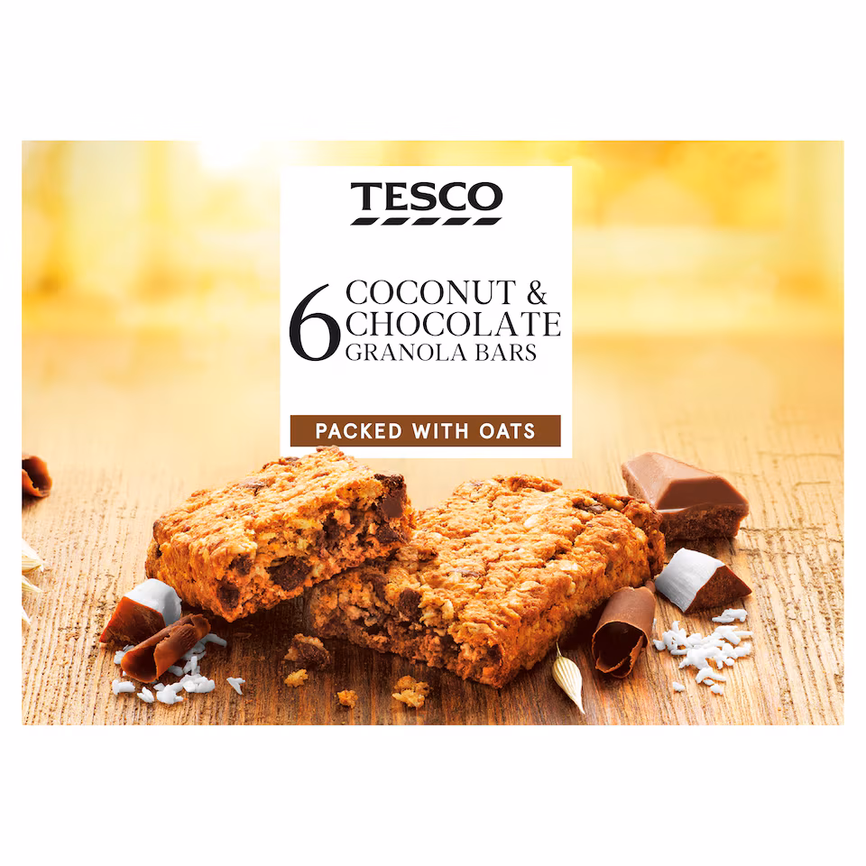 Tesco 6 Coconut & Chocolate Bars 180G