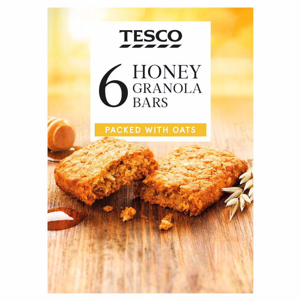 Tesco Honey Granola Bars - Packed with Oats 6 x 30g (180g)