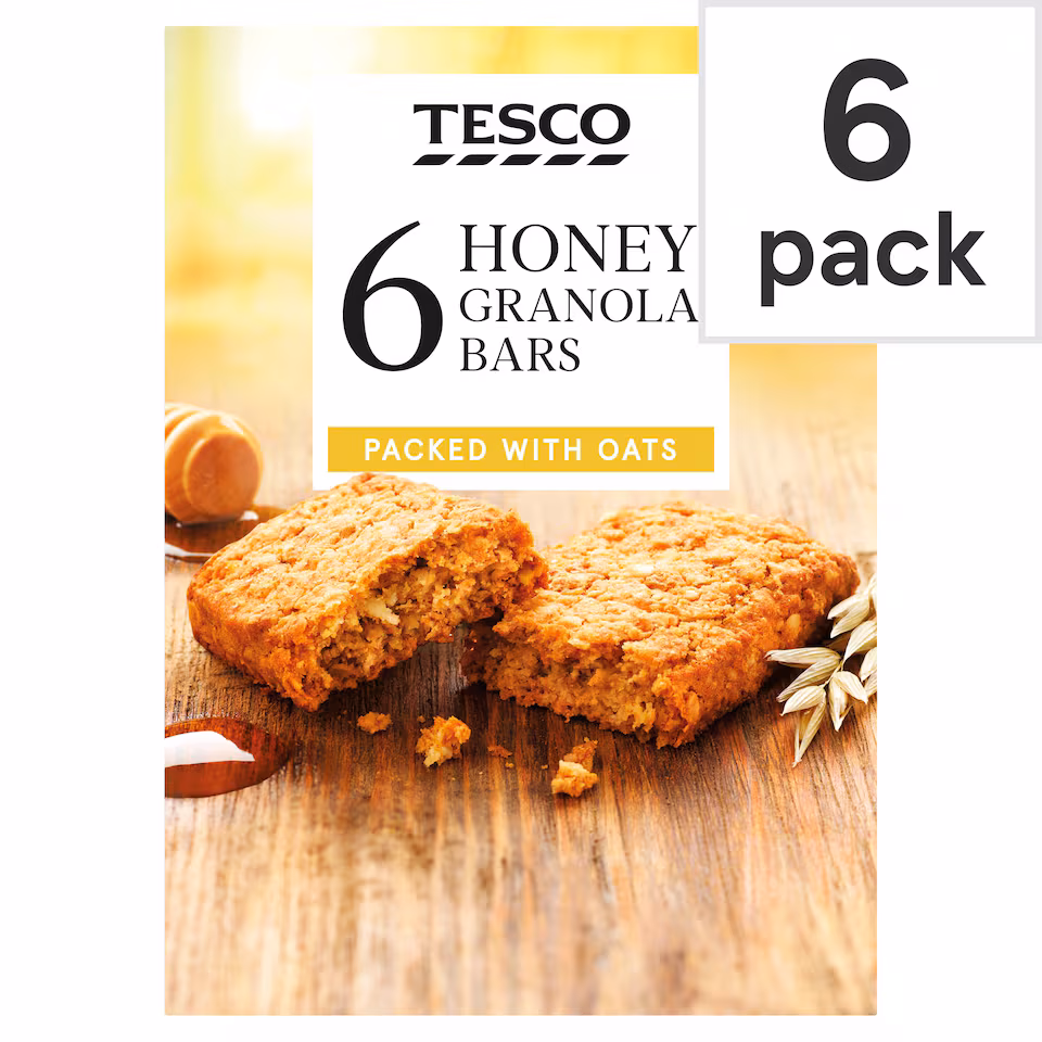 Tesco Honey Granola Bars - Packed with Oats 6 x 30g (180g)