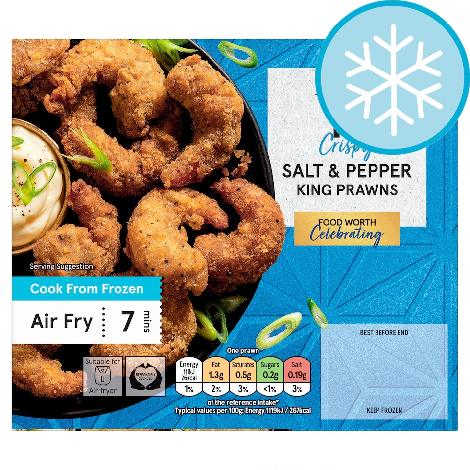 Tesco Salt & Pepper Prawns 12 Pack 132g