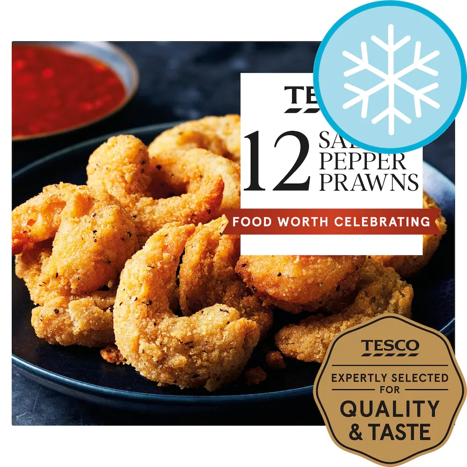 Tesco Salt & Pepper Prawns 12 Pack 132g