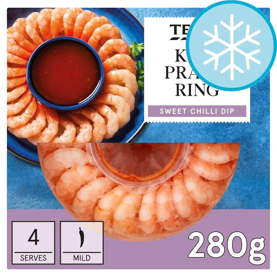 Tesco King Prawn Ring With Sweet Chilli Dip 280G
