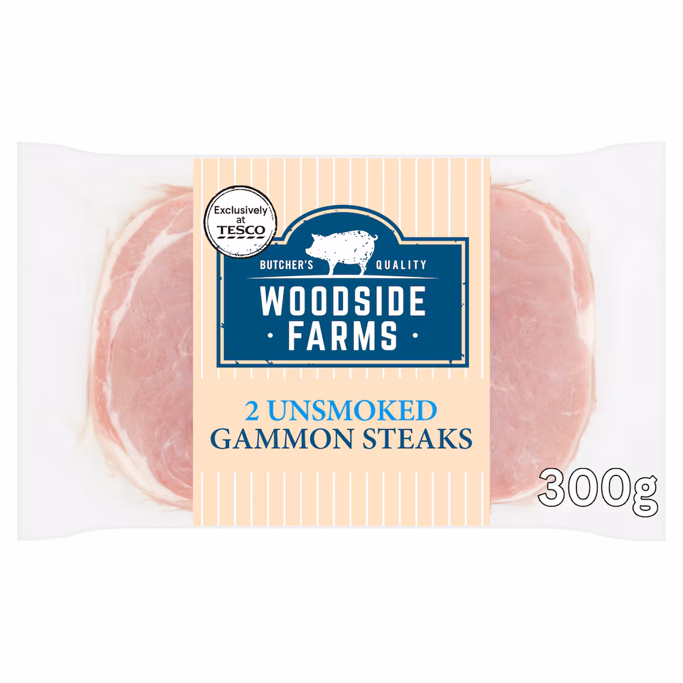 Woodside Farms Unsmoked Gammon Steaks 300G