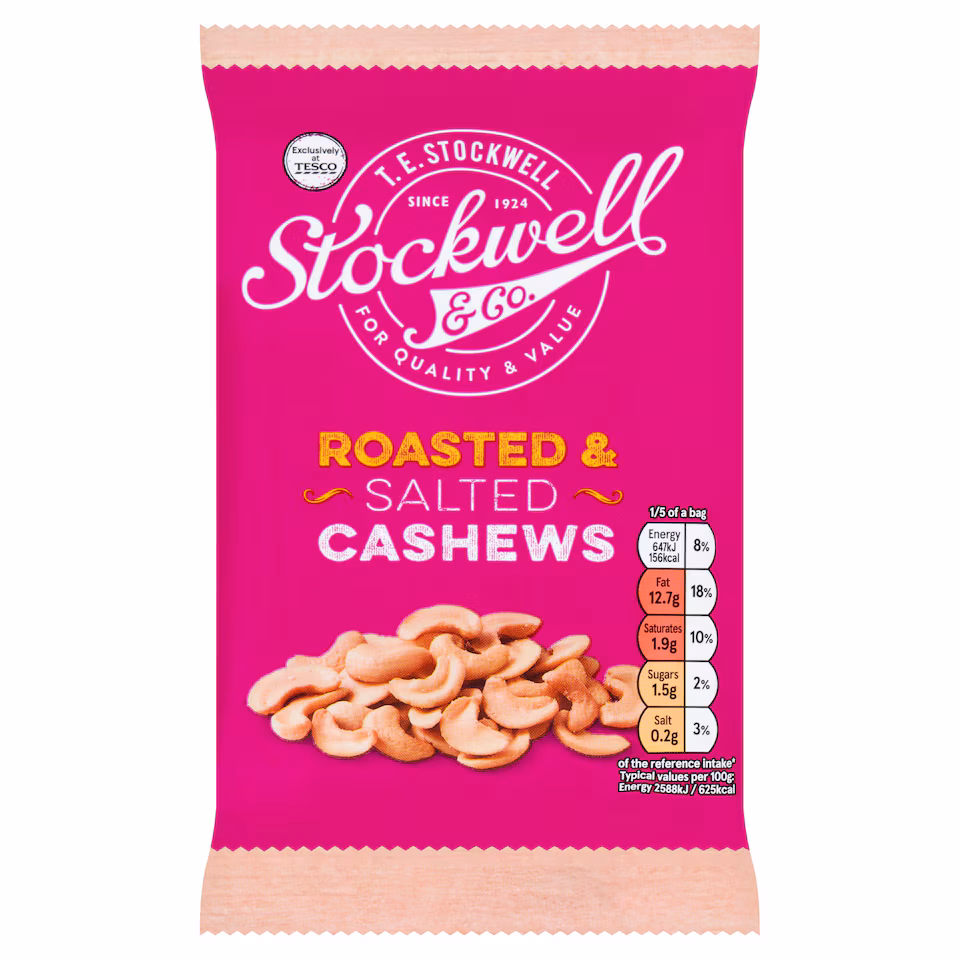 Stockwell & Co Roasted & Salted Cashews 125G