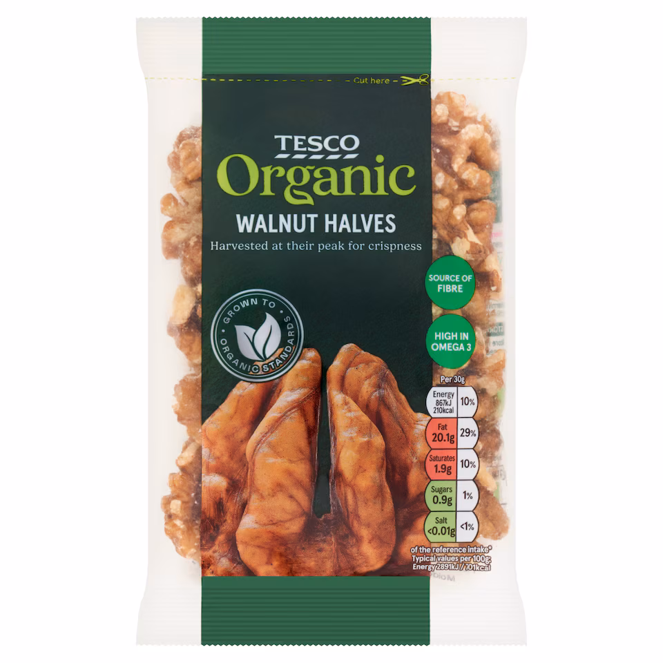 Tesco Organic Walnut Halves 100G