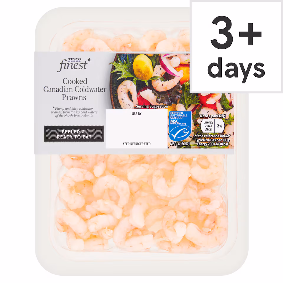 Tesco Finest Cooked Canadian Coldwater Prawns 150g