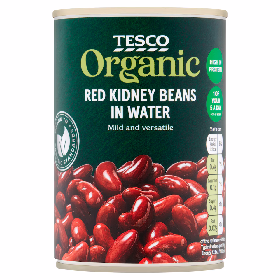 Tesco Organic Red Kidney Beans In Water 400G