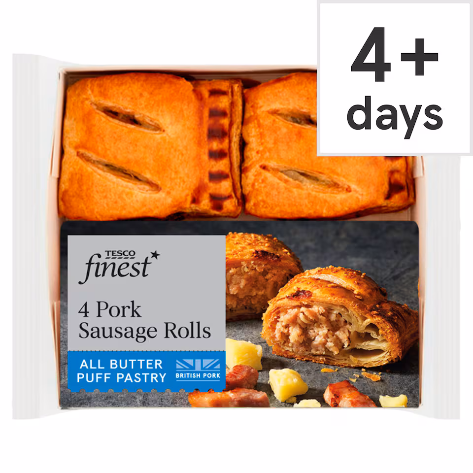 Tesco Finest 4 Pork Sausage Rolls 188G