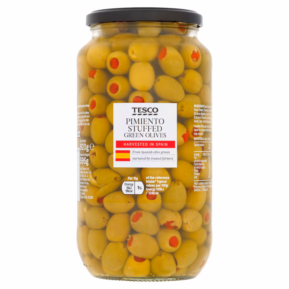 Tesco Pimiento Stuffed Green Olives920g