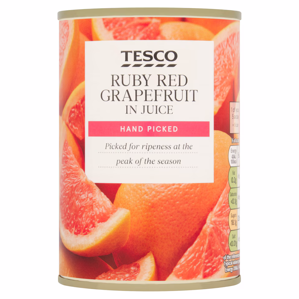 Tesco Ruby Red Grapefruit in Juice 411g