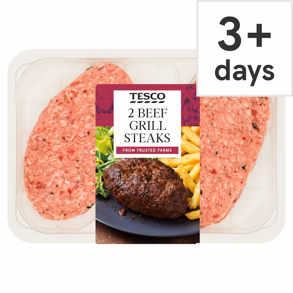 Tesco 2 Beef Grill Steaks 300G
