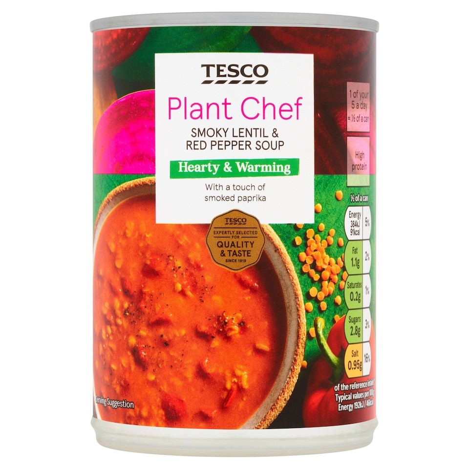 Tesco Plant Chef Lentil & Pepper Soup 400G