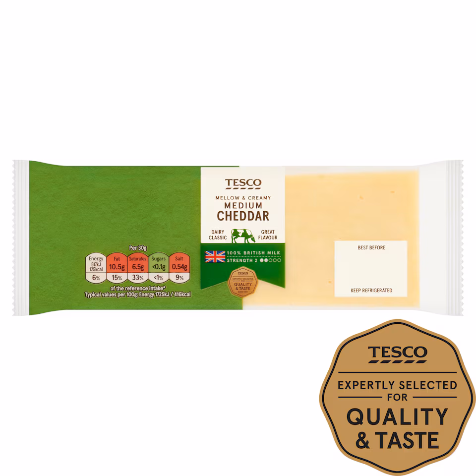 Tesco Medium Cheddar 400G