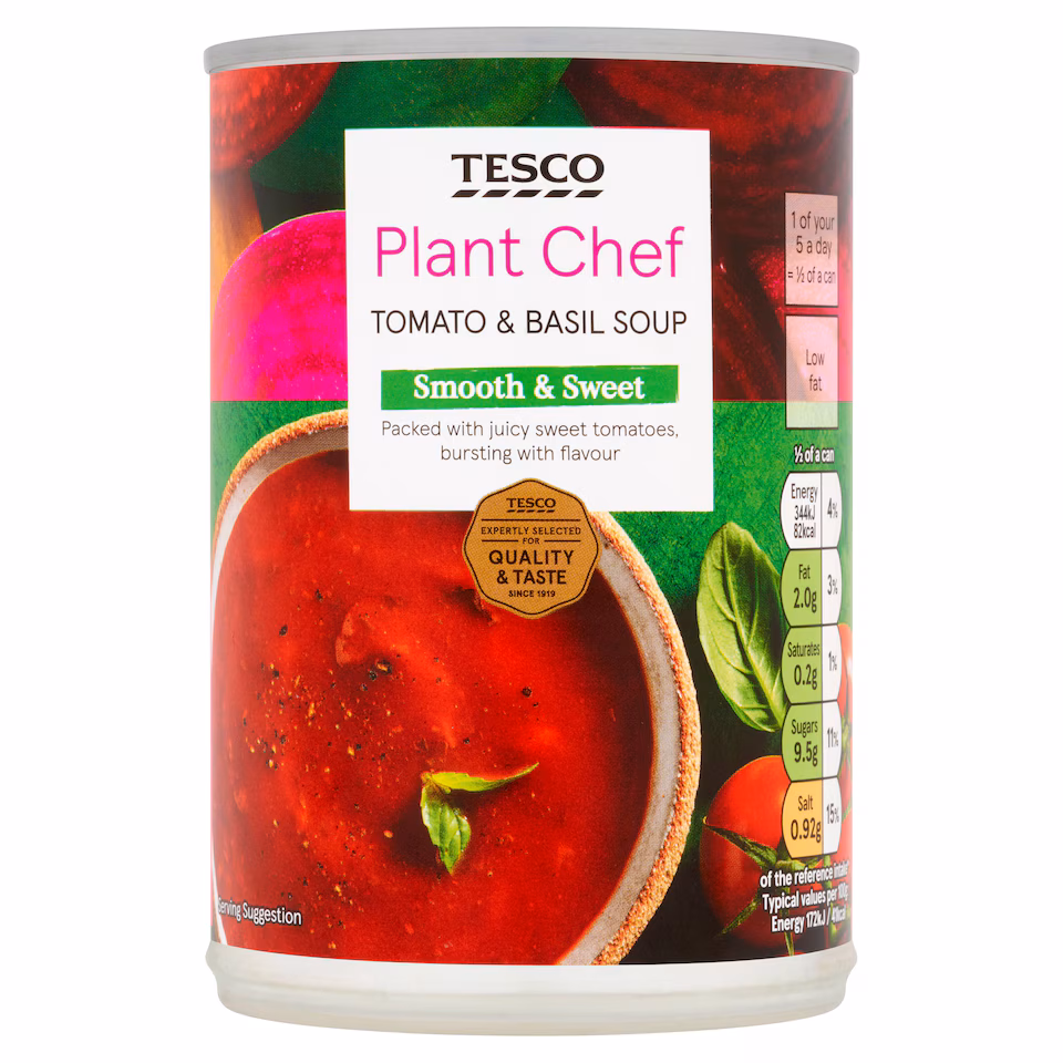 Tesco Plant Chef Tomato And Basil Soup 400G