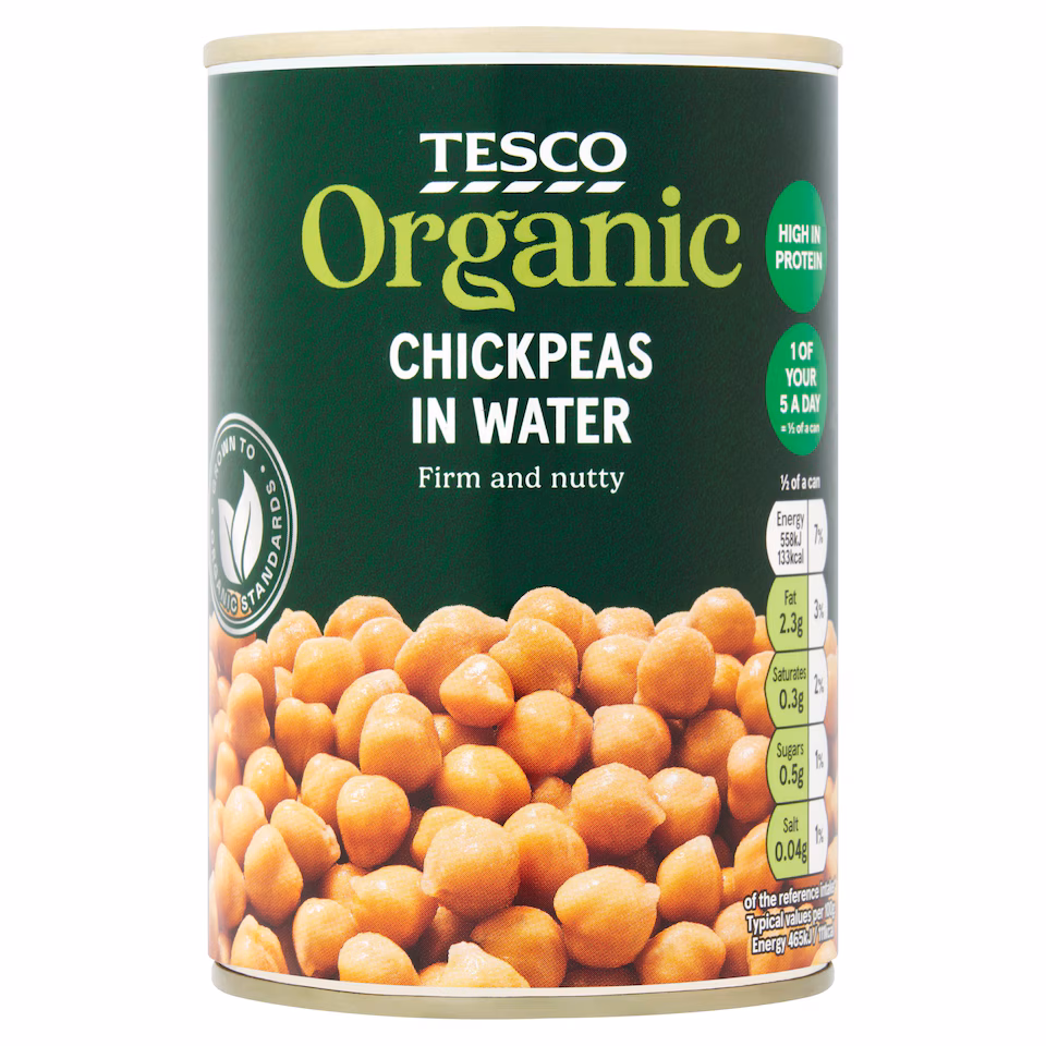 Tesco Organic Chickpeas In Water 400g