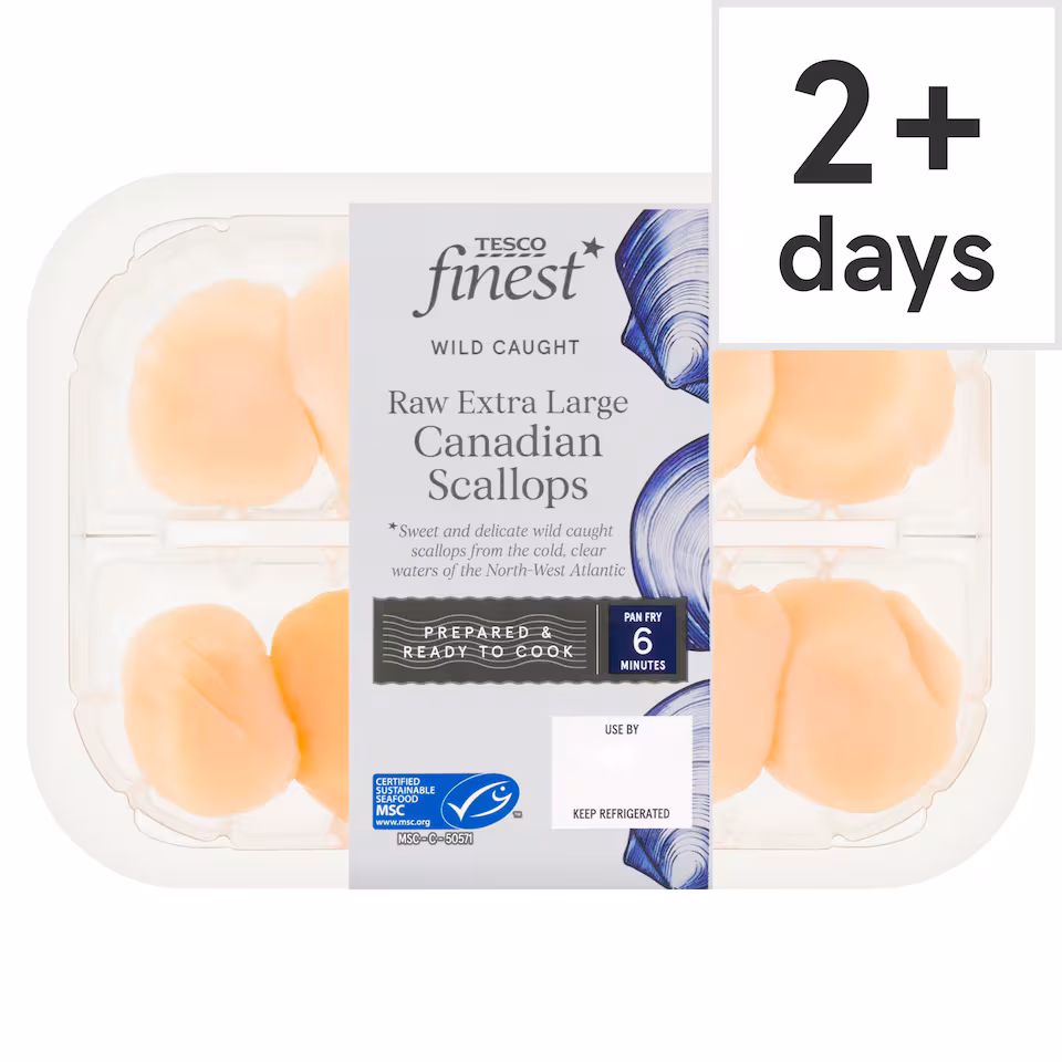 Tesco Finest Raw Extra Large Scallops 120G