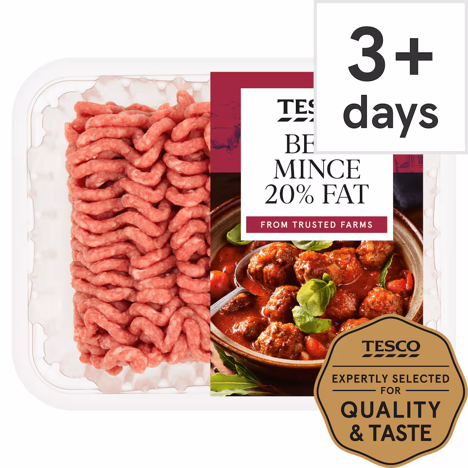 Tesco Beef Mince 20% Fat 500g