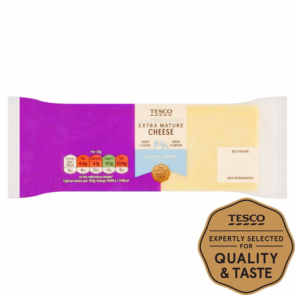 Tesco 30% Reduced Fat Extra Mature Cheese 400G