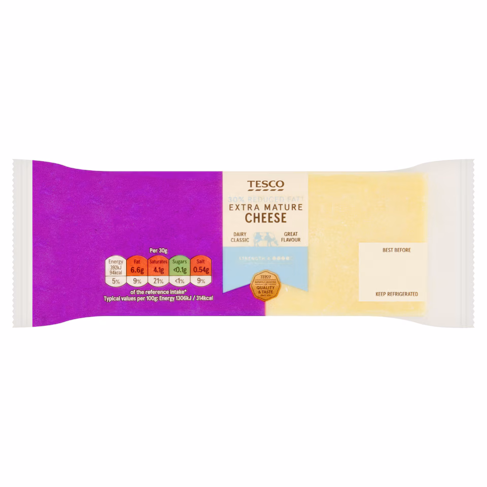 Tesco 30% Reduced Fat Extra Mature Cheese 400G