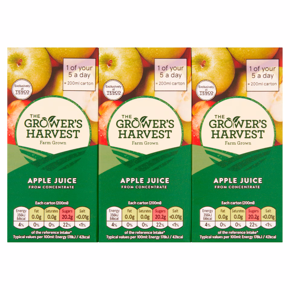 Growers Harvest Apple Juice From Concentrate 6 X 200Ml