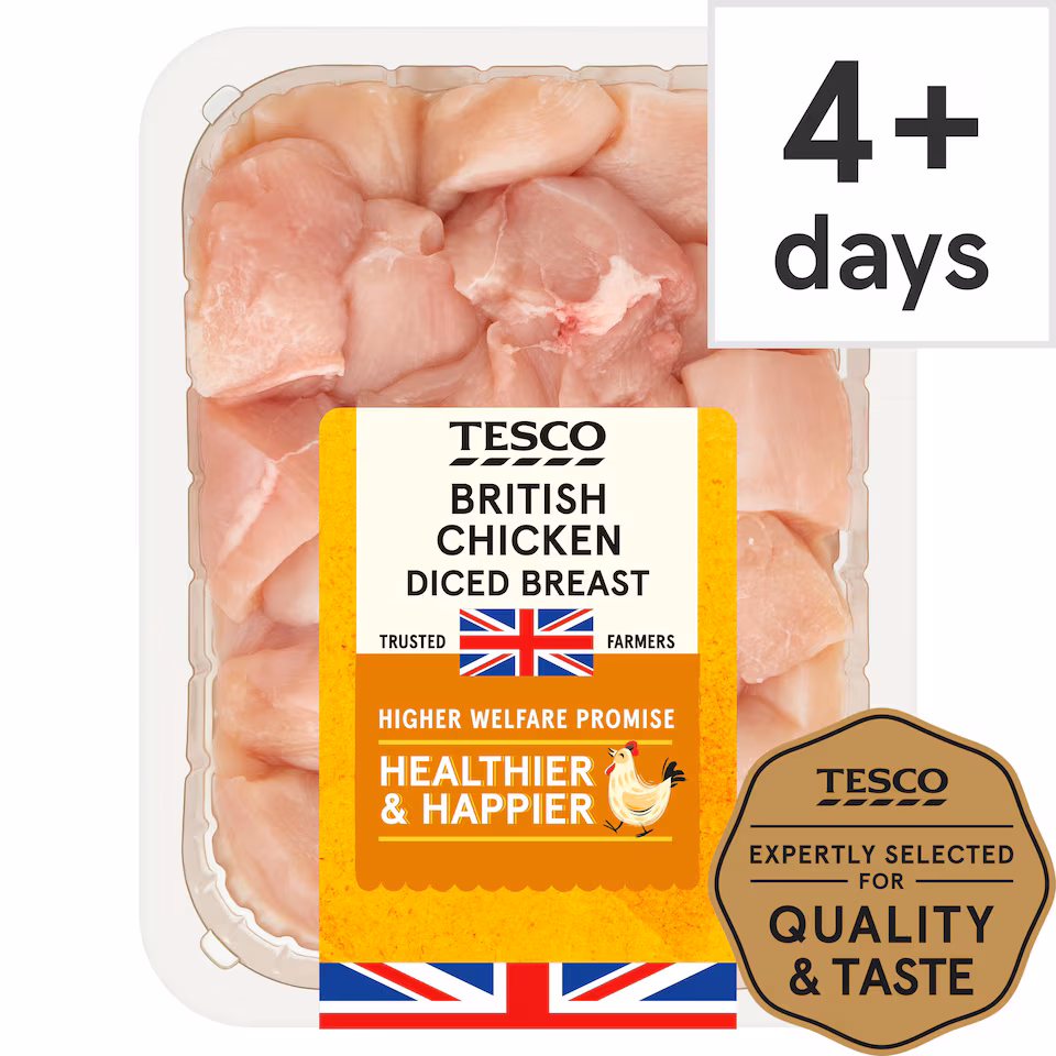 Tesco British Diced Chicken Breast 650G