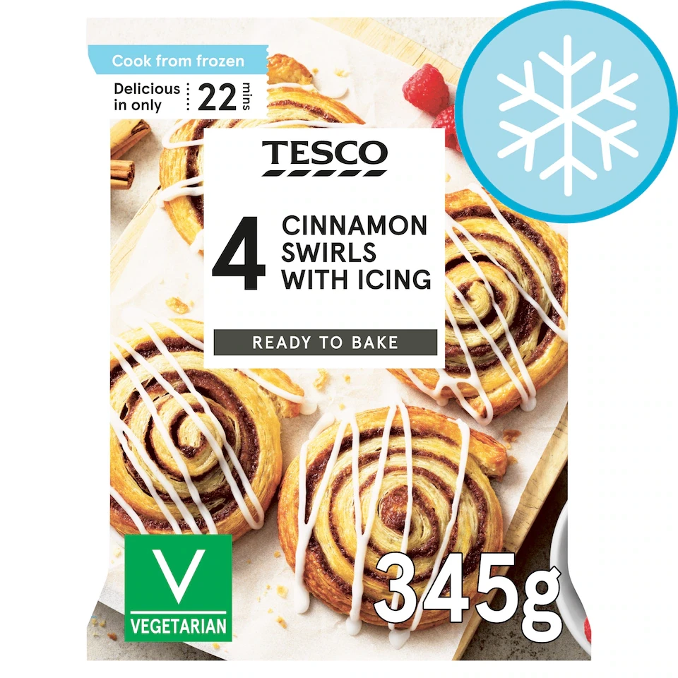 Tesco 4 Cinnamon Swirls 345G