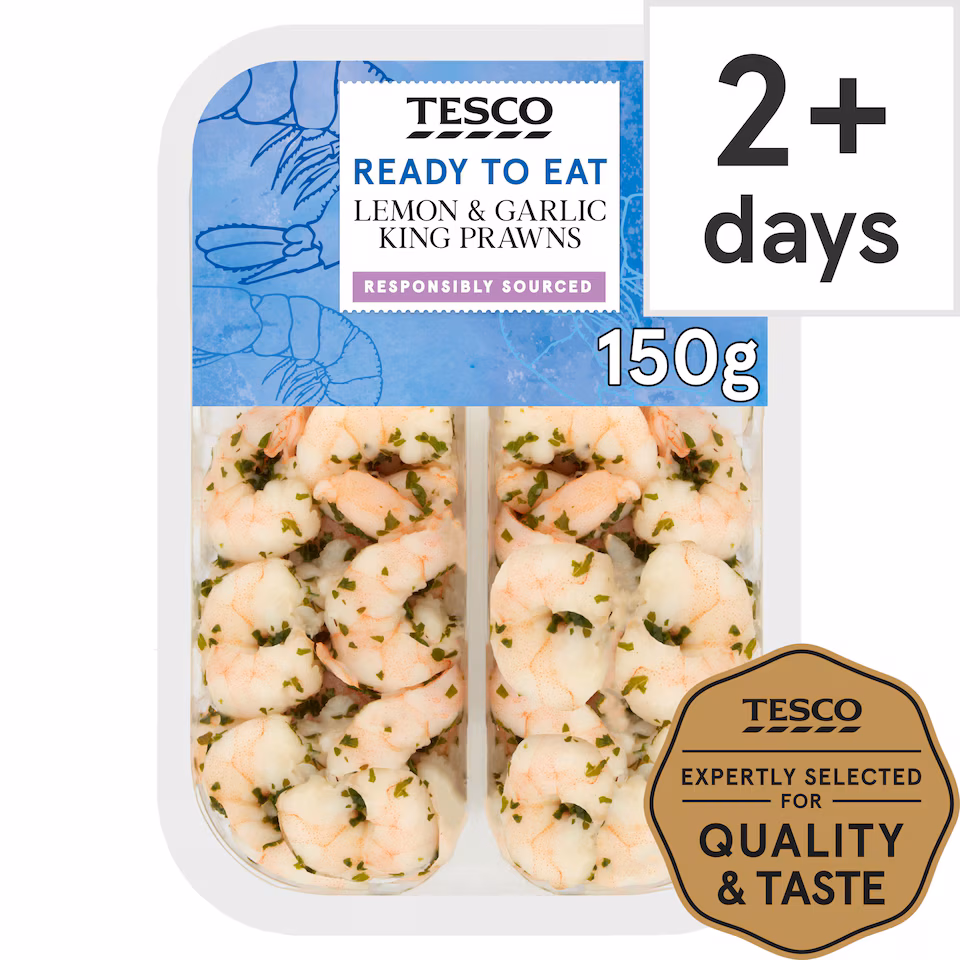 Tesco Lemon & Garlic King Prawns 150G