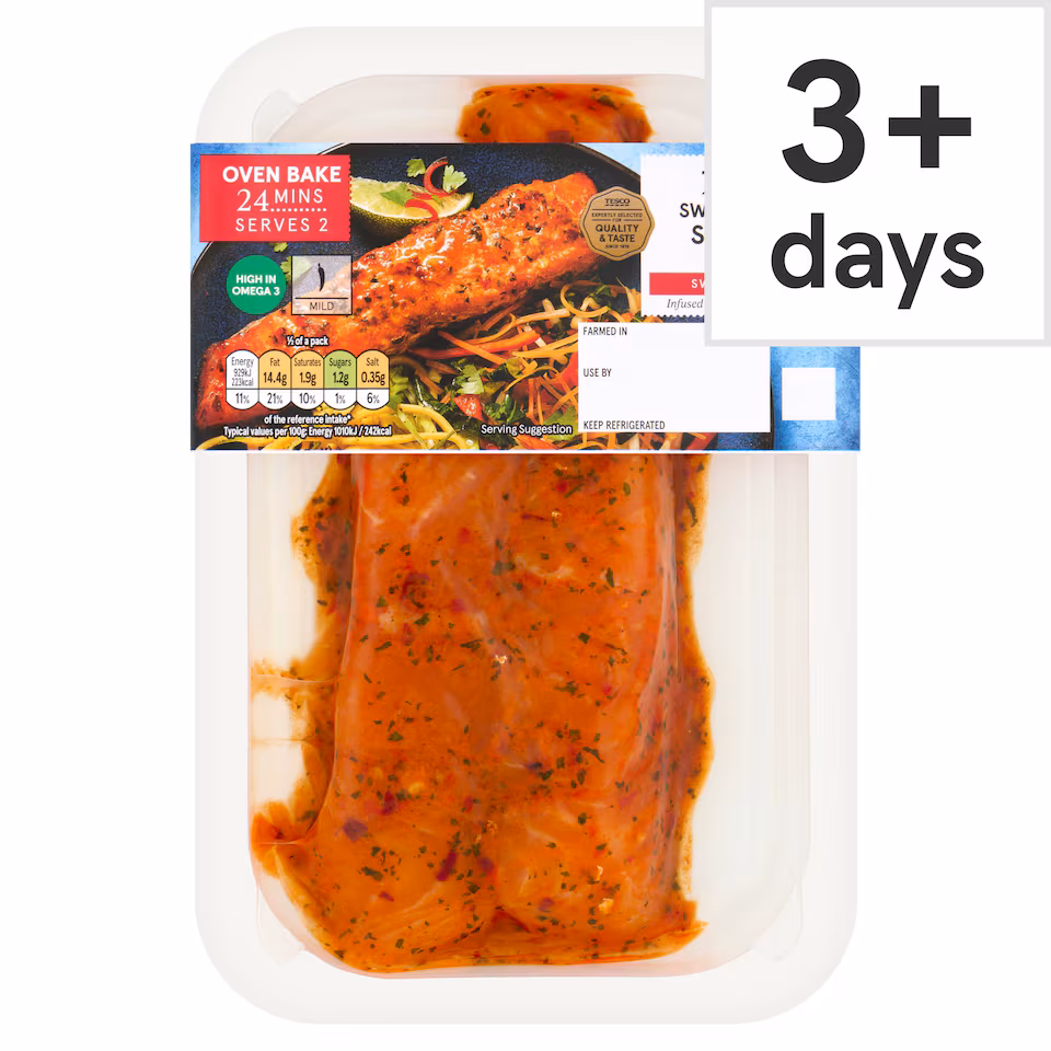 Tesco Sweet Chilli Salmon Fillets 230g