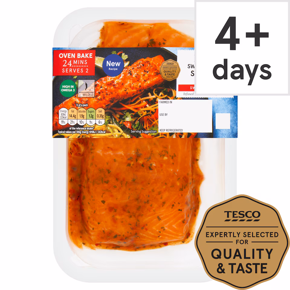 Tesco Sweet Chilli Salmon Fillets 230g