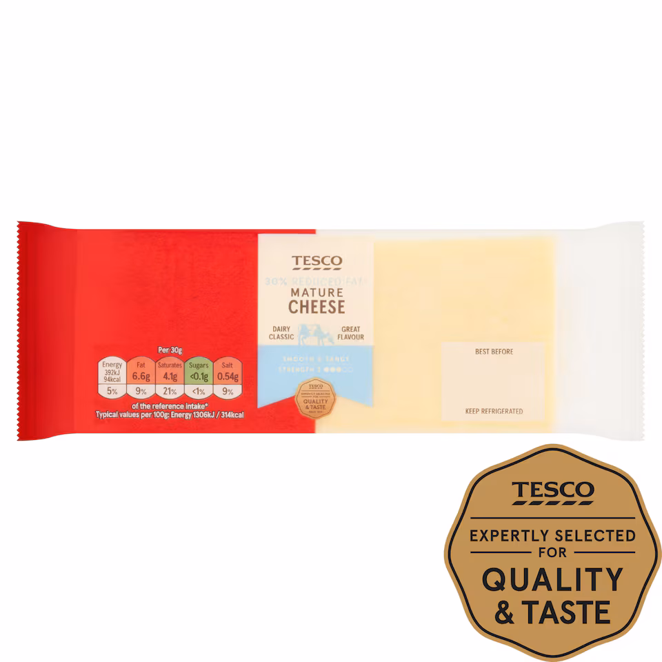 Tesco 30% Reduced Fat Mature Cheese 400G