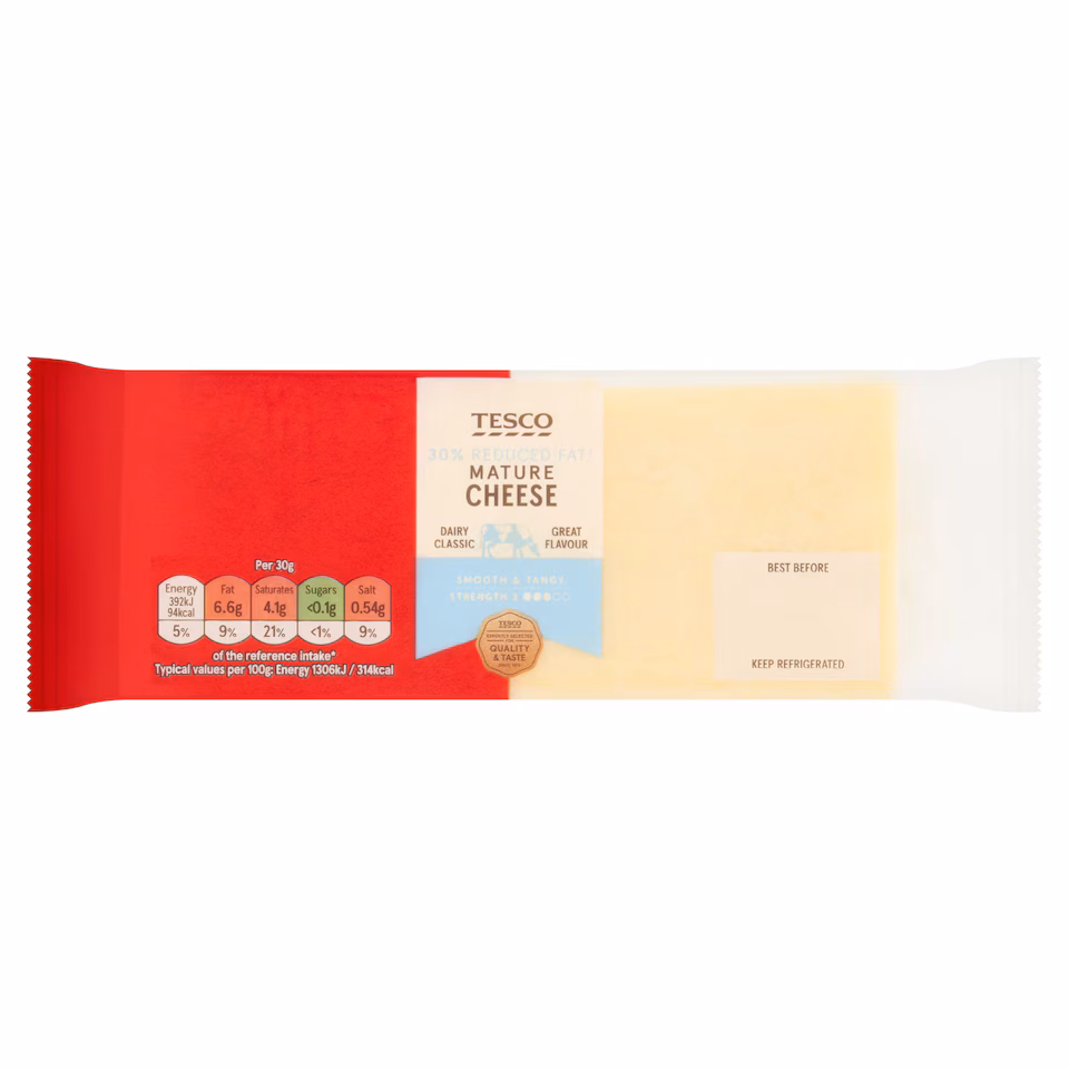 Tesco 30% Reduced Fat Mature Cheese 400G