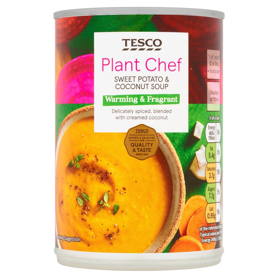 Tesco Plant Chef Sweet Potato & Coconut Soup 400G
