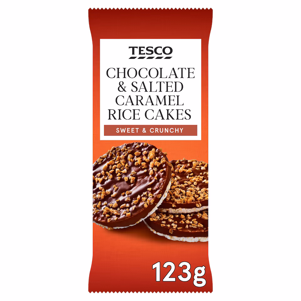 Tesco Chocolate & Salted Caramel Rice Cakes 123G