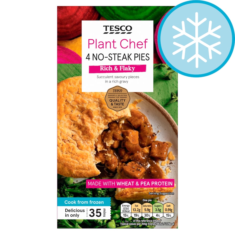 Tesco Plant Chef No Steak Pie 568G