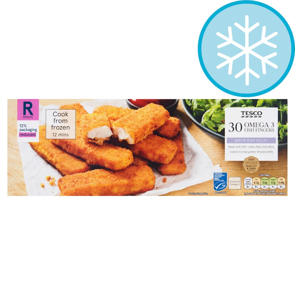 Tesco Omega 3 Fish Fingers 30 Pack 900g
