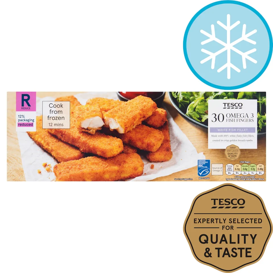 Tesco Omega 3 Fish Fingers 30 Pack 900g