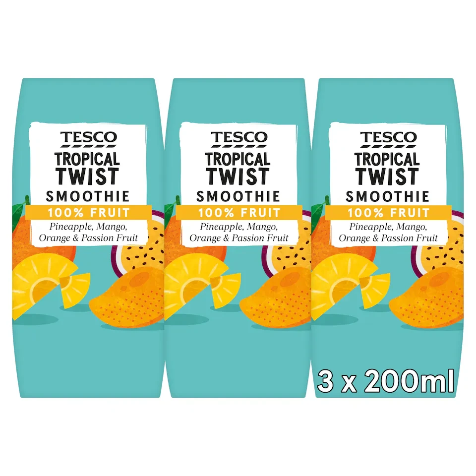 Tesco Tropical Twist Smoothie 3X200ml