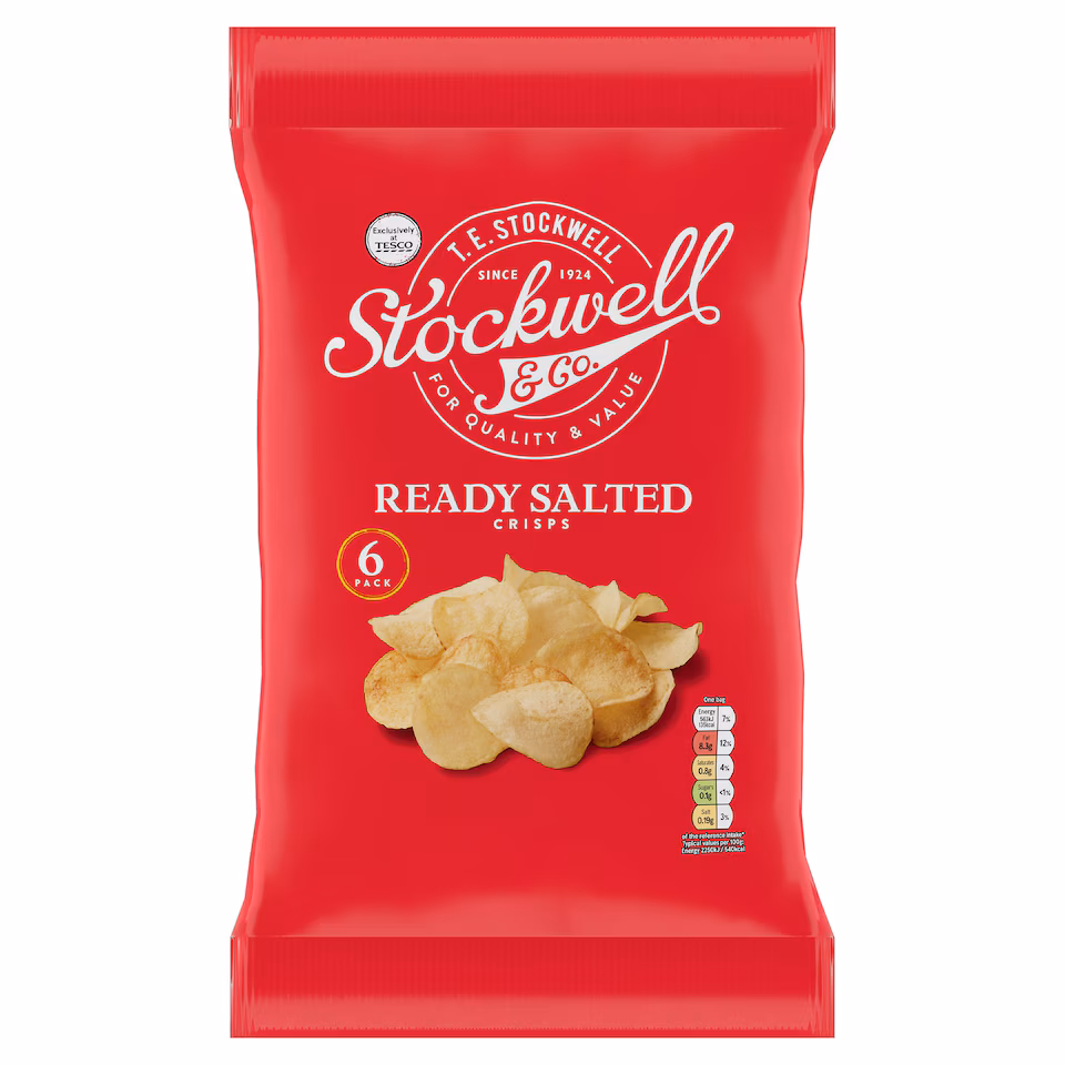 Stockwell & Co. Ready Salted Crisps 6X25g